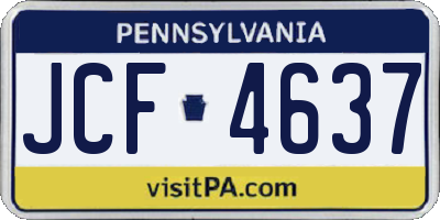 PA license plate JCF4637