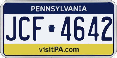 PA license plate JCF4642