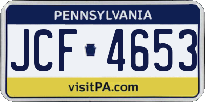 PA license plate JCF4653
