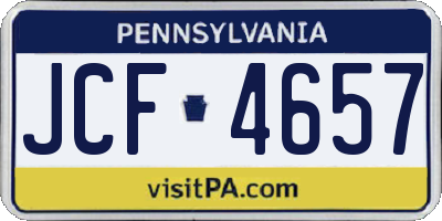 PA license plate JCF4657