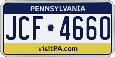 PA license plate JCF4660
