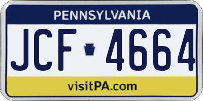 PA license plate JCF4664
