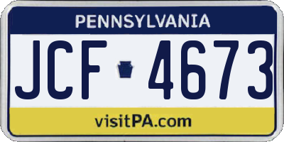 PA license plate JCF4673