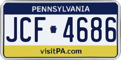 PA license plate JCF4686