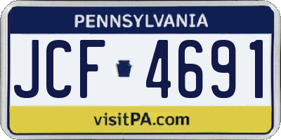 PA license plate JCF4691