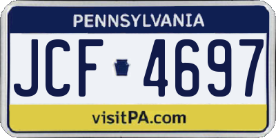 PA license plate JCF4697