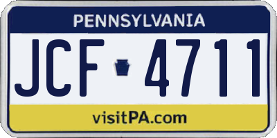 PA license plate JCF4711