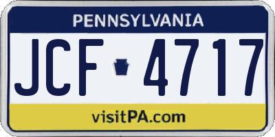PA license plate JCF4717