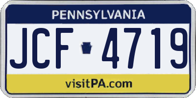PA license plate JCF4719