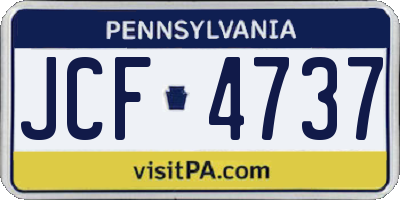 PA license plate JCF4737