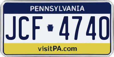 PA license plate JCF4740