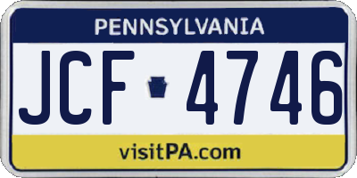PA license plate JCF4746