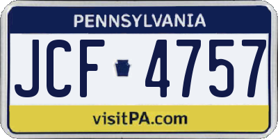 PA license plate JCF4757