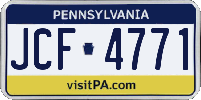 PA license plate JCF4771