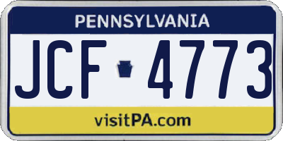 PA license plate JCF4773