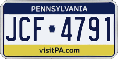 PA license plate JCF4791