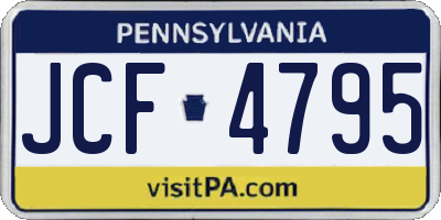 PA license plate JCF4795