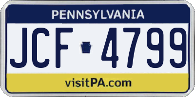 PA license plate JCF4799