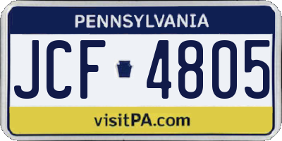 PA license plate JCF4805