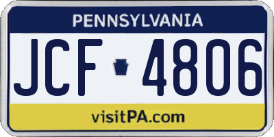 PA license plate JCF4806