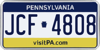 PA license plate JCF4808
