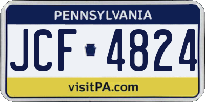 PA license plate JCF4824