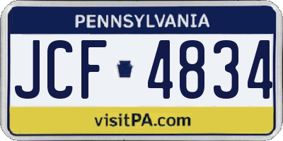 PA license plate JCF4834