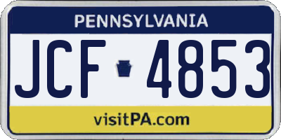 PA license plate JCF4853