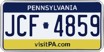 PA license plate JCF4859