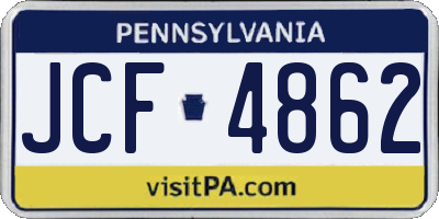 PA license plate JCF4862