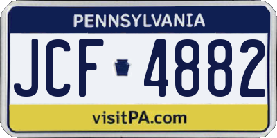 PA license plate JCF4882