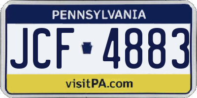 PA license plate JCF4883