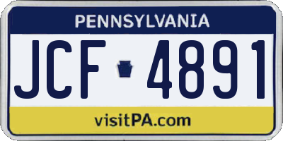 PA license plate JCF4891