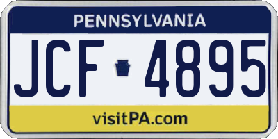PA license plate JCF4895