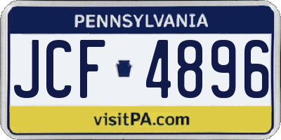 PA license plate JCF4896