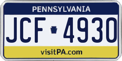 PA license plate JCF4930