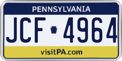 PA license plate JCF4964