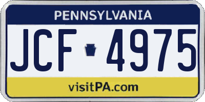 PA license plate JCF4975