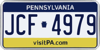 PA license plate JCF4979