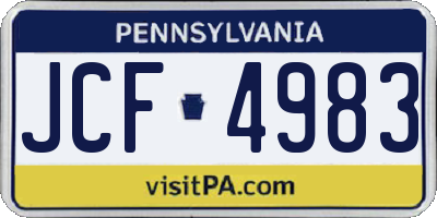 PA license plate JCF4983