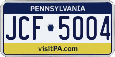 PA license plate JCF5004