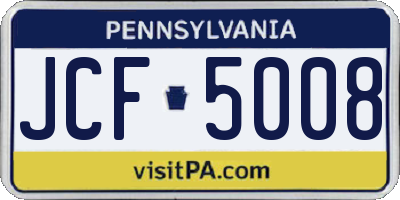 PA license plate JCF5008