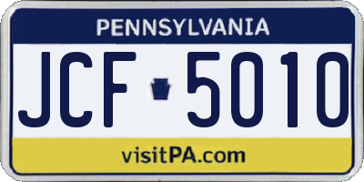 PA license plate JCF5010