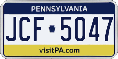 PA license plate JCF5047