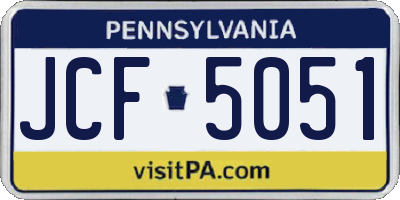 PA license plate JCF5051