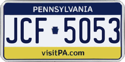 PA license plate JCF5053