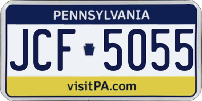 PA license plate JCF5055