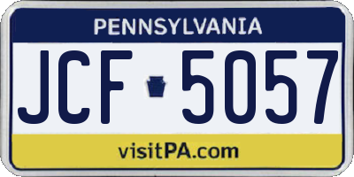 PA license plate JCF5057