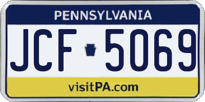 PA license plate JCF5069