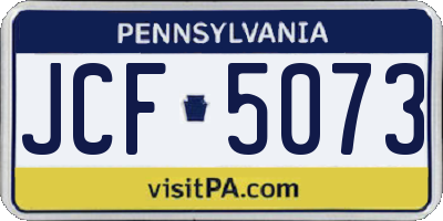 PA license plate JCF5073